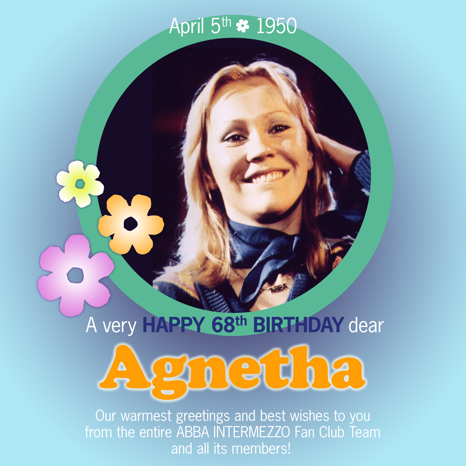 Herzlichen Glückwunsch zu Agnethas Geburtstag