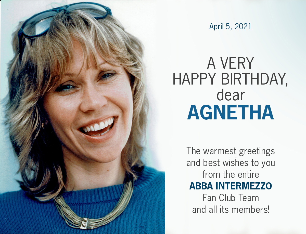 Herzlichen Glückwunsch zu Agnethas Geburtstag