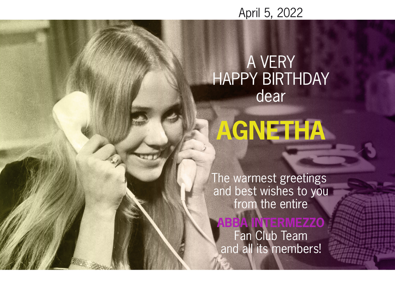 Herzlichen Gl&uuml;ckwunsch zu Agnethas Geburtstag