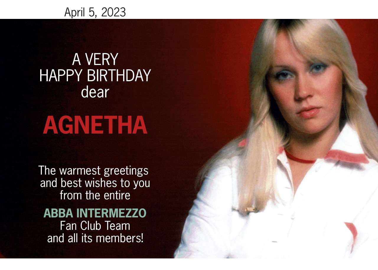 Herzlichen Glückwunsch zu Agnethas Geburtstag