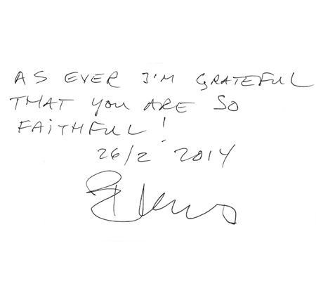 Bj�rn's 2014 Greetings to us