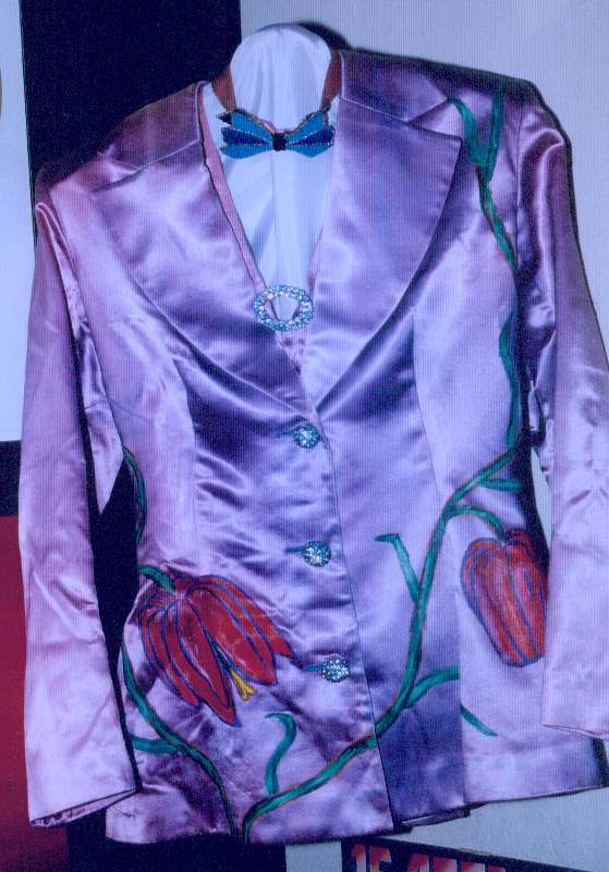 Frida's satin jacket designed by Owe Sandstr&ouml;m