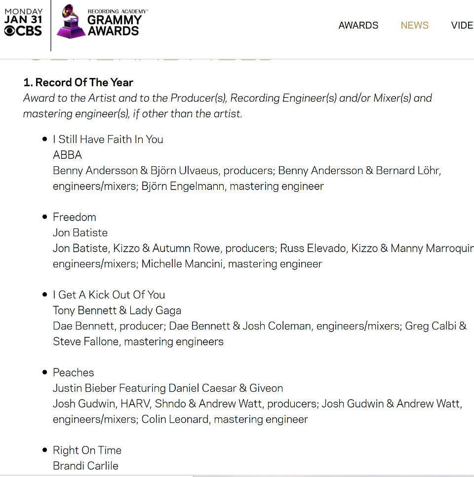 ABBA sind für die US Grammy Awards nominiert ABBA sind für die US Grammy Awards nominiert