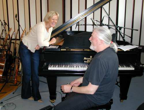 Frida and Jon Lord during the recording session